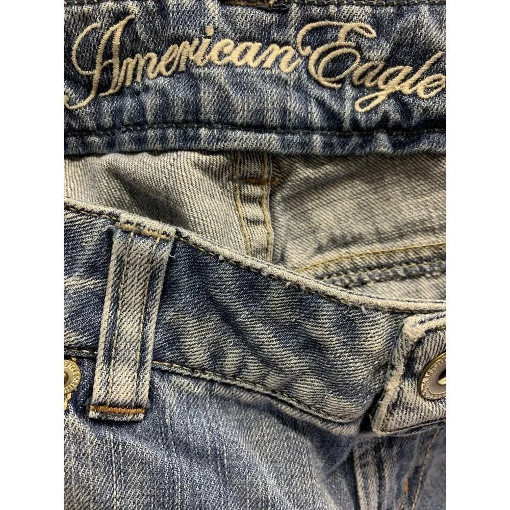 American Eagle Womens 8 Long Favorite Boyfriend Jeans Distressed Denim - Picture 10 of 10
